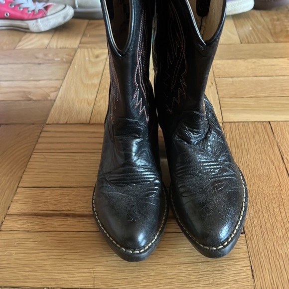 Old west leather cowboy boots size 100 (us 4) - Picture 4 of 7